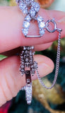 Vintage Mid Century Platinum VS 4ct Diamond Topaz Bracelet