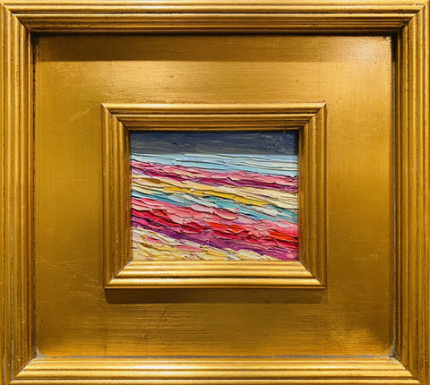KADLIC Abstract Impasto Original Oil Table Painting Gold Gilt Frame 10" Fine Art