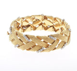 Vintage Estate David Webb 18k Gold 3.00 ct G VS Diamond Woven Bracelet