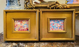 KADLIC Abstract Impasto PAIR Original Oil Painting Gold Gilt Frame Fine Art