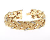 Vintage Estate David Webb 18k Gold 3.00 ct G VS Diamond Woven Bracelet