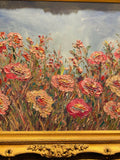 KADLIC Abstract Wildflowers Impasto Original Oil Painting Gilt Gold Frame 24