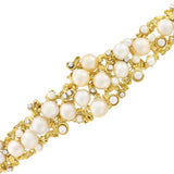 WOW Peter Lindeman 18k Gold Cultured Semi-Baroque Cultured Pearl Diamond 95 gr.