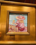 KADLIC Abstract ImpastoSeascape Original Oil Painting Gold Gilt Frame 12x12" Art