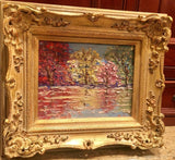KADLIC Trees Landscape Seascape Autumn Gilt Wood Frame 8x10”