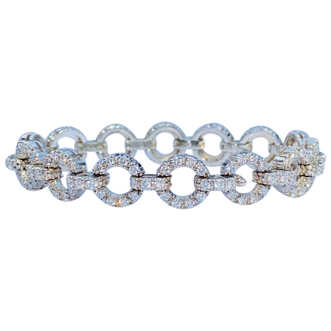 Vintage Jabel 18k White Gold 5.00 Carat F VS Diamond Bracelet