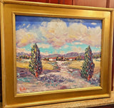 KADLIC Impasto Italian Landscape Art  Original Oil Painting 24” Gold Gilt Frame