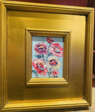 KADLIC Original Oil Painting Wildflowers Impasto Gold Gilt 12” Frame