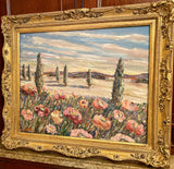 KADLIC Abstract Sunset Seascape Impasto Original Oil Painting Gold Frame 24