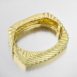 Heavy Vintage Estate Italian 18k Gold Hinged Retro Diamond X Cuff Bracelet 60g