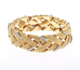 Vintage Estate David Webb 18k Gold 3.00 ct G VS Diamond Woven Bracelet