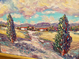 KADLIC Impasto Italian Landscape Art  Original Oil Painting 24” Gold Gilt Frame
