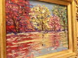KADLIC Trees Landscape Seascape Autumn Gilt Wood Frame 8x10”
