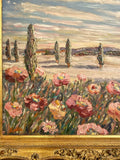 KADLIC Abstract Sunset Seascape Impasto Original Oil Painting Gold Frame 24
