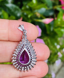 Vintage Estate 14k Gold Diamond Amethyst Necklace Pendant