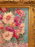 24x20 Vase Flowers Floral Still Life KADLIC Original Oil Painting Art Gold Frame