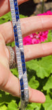 Vintage Midcentury Platinum 10.0ct Blue Sapphire Diamond Bracelet