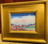 KADLIC Abstract Impasto Landscape Flowers Oil Painting Gilt 14” Frame Fine Art