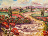 KADLIC Tuscany Italy Impressionist Original Oil Painting On canvas 36x24"
