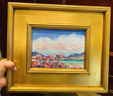 KADLIC Abstract Impasto Landscape Flowers Oil Painting Gilt 14” Frame Fine Art