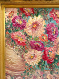 24x20 Vase Flowers Floral Still Life KADLIC Original Oil Painting Art Gold Frame