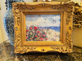 KADLIC Original Oil Painting Impressionist Seascape Impasto Gold Gilt 15" Frame