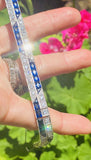 Vintage Midcentury Platinum 10.0ct Blue Sapphire Diamond Bracelet