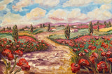 KADLIC Tuscany Italy Impressionist Original Oil Painting On canvas 36x24"
