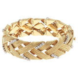 Vintage Estate David Webb 18k Gold 3.00 ct G VS Diamond Woven Bracelet
