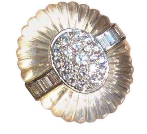 Impressive GEMLOK Billionaire Estate 2.7ct VS Diamond Rock Crystal 18k Gold Ring