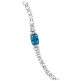 Vintage Mid Century Platinum VS 4ct Diamond Topaz Bracelet