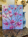 KADLIC Abstract Magnolia Flowers Original Oil Painting On Canvas 24x20”