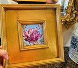 KADLIC Original Oil Painting Floral Magnolia Impasto Gold Gilt 10” Frame