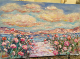 KADLIC Abstract Sunset Seascape Impasto Original Oil Painting On canvas 36x24"