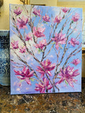 KADLIC Abstract Magnolia Flowers Original Oil Painting On Canvas 24x20”