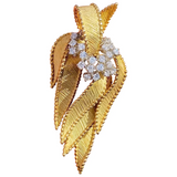 Vintage 18k Gold DES EN FRANCE G VS Diamond Brooch/Pin/Pendant