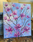 KADLIC Abstract Magnolia Flowers Original Oil Painting On Canvas 24x20”