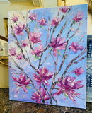 KADLIC Abstract Magnolia Flowers Original Oil Painting On Canvas 24x20”