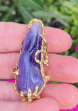 Vintage 1960s Freeform ARTHUR KING 18k Gold Amethyst Pendant Brooch