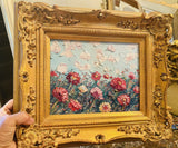 KADLIC Original Oil Painting Wildflowers Impasto Gold Gilt 15" Frame