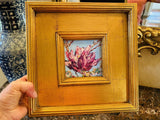 KADLIC Original Oil Painting Floral Magnolia Impasto Gold Gilt 10” Frame