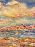 KADLIC Abstract Sunset Seascape Impasto Original Oil Painting On canvas 36x24"