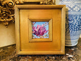 KADLIC Original Oil Painting Floral Magnolia Impasto Gold Gilt 10” Frame