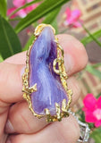 Vintage 1960s Freeform ARTHUR KING 18k Gold Amethyst Pendant Brooch