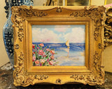 KADLIC Original Oil Painting Wildflowers Impasto Gold Gilt 15" Frame