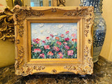 KADLIC Original Oil Painting Wildflowers Impasto Gold Gilt 15" Frame