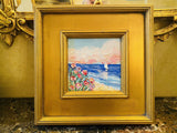 KADLIC Abstract Impasto Seascape Original Oil Painting Gilt Frame Fine Art