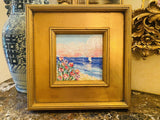 KADLIC Abstract Impasto Seascape Original Oil Painting Gilt Frame Fine Art