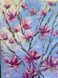 KADLIC Abstract Magnolia Flowers Original Oil Painting On Canvas 24x20”