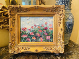 KADLIC Original Oil Painting Wildflowers Impasto Gold Gilt 15" Frame